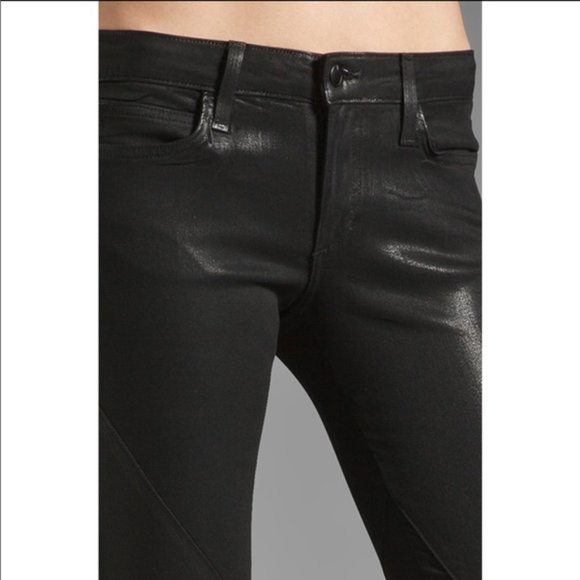 Joe's Jeans Criss Cross Seam Waxed Black Skinny Jeans - Picture 10 of 11